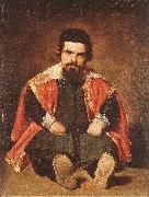VELAZQUEZ, Diego Rodriguez de Silva y The Dwarf Sebastian de Morra ar oil painting